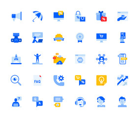 Social network icons set for personal and business use. Vector illustration icons for graphic and web design, app development, marketing material and business presentation.