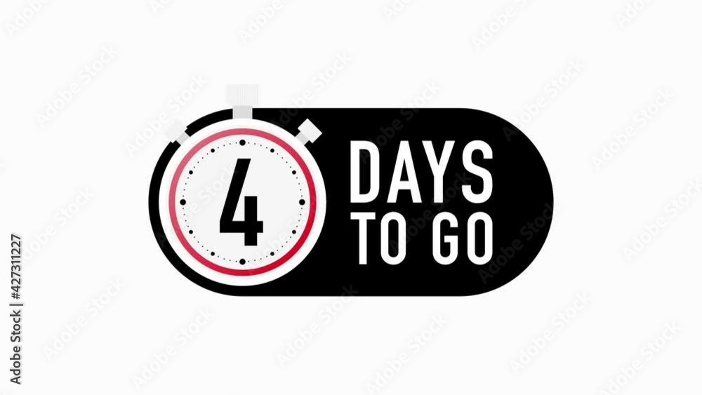 Aufkleber timer number two days to go countdown motion template on white background. motion graphic.