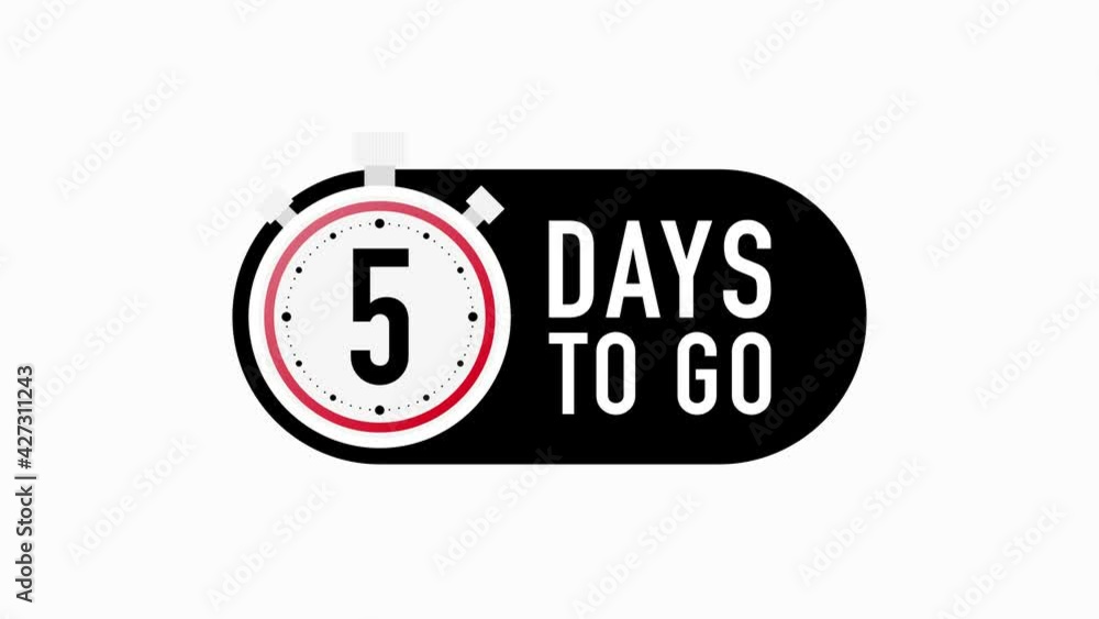 Aufkleber timer number two days to go countdown motion template on white background. motion graphic.
