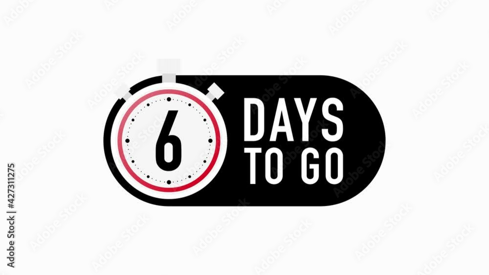Poster timer number two days to go countdown motion template on white background. motion graphic.