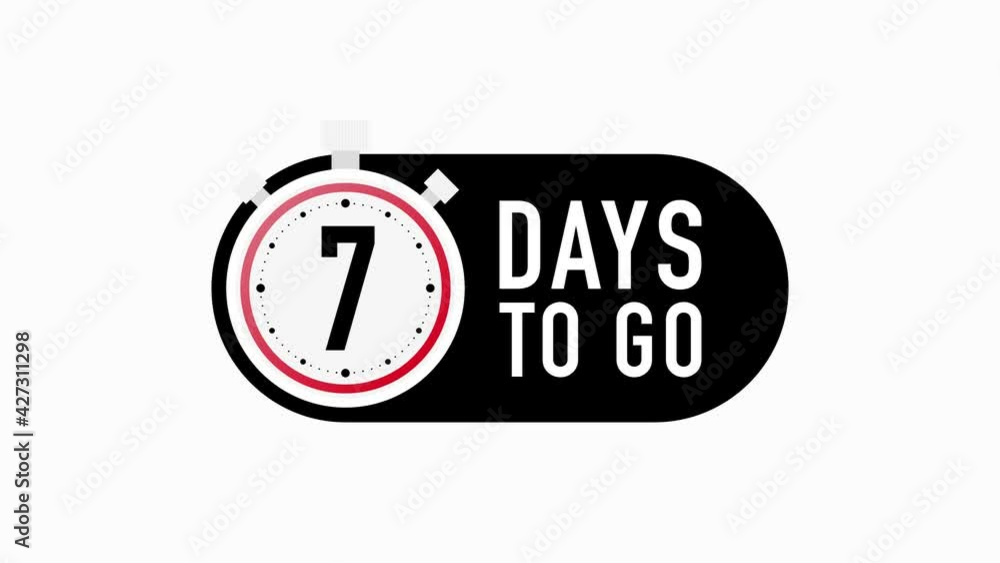 Aufkleber timer number two days to go countdown motion template on white background. motion graphic.