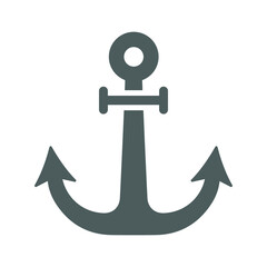 Anchor icon. Gray color vector graphics.