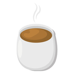 Hot coffee cup with steam - Vector illustration