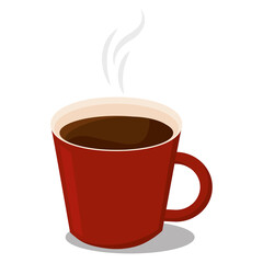 Hot coffee cup with steam - Vector illustration