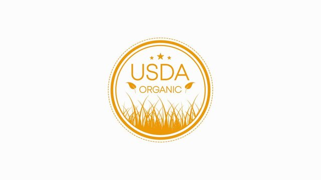 Green icon. Logo, icon, label. Organic, bio, eco symbol. Natural product. Vegetarian healthy food. Organic, bio, eco symbol. Natural product. Motion graphic.