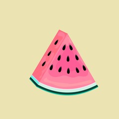 Watermelon. Slice of watermelon. Pink with seeds.