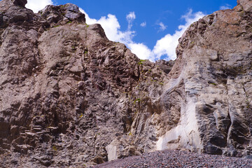 Fototapeta na wymiar Rocks in the Baksan gorge near Mount Elbrus