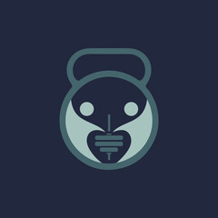 Helping people with fitness dumbbell icon logo design