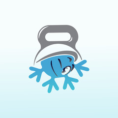 conditioning systems with fitness dumbbell icon logo design.