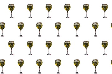 Background from glasses of wine on a white background
