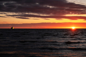 Beautiful sunset on the baltic sea