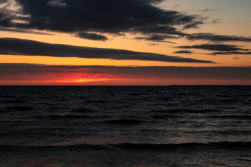 Beautiful sunset on the baltic sea