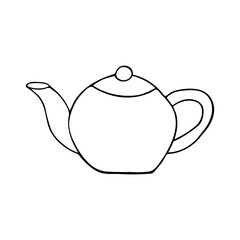 Fototapeta premium Hand drawn teapot illustration in vector . Doodle teapot illustration in vector. Hand drawn teapot icon in vector. Teapot icon