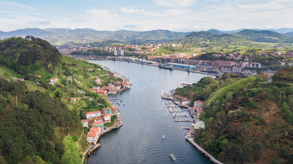 aerial view of pasaia bay in basque country, Spain