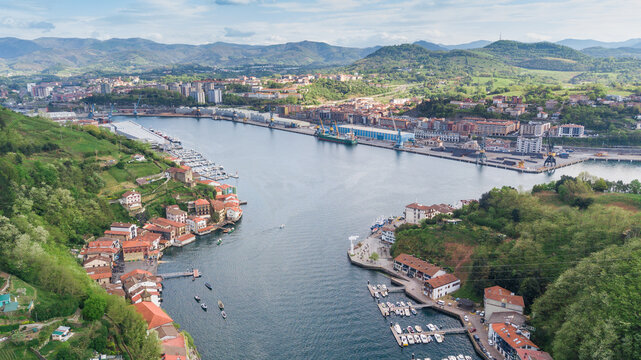 aerial view of pasaia bay in basque country, Spain