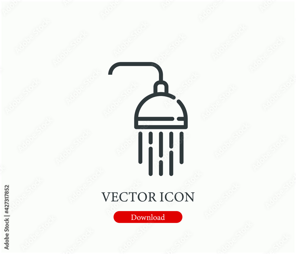Poster shower vector icon. editable stroke. linear style sign for use on web design and mobile apps, logo. 