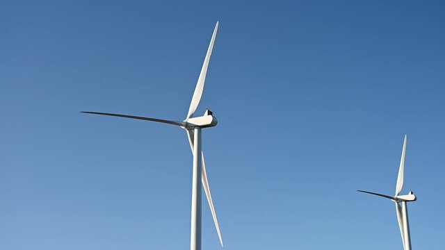 rotor blades turning in a windy spot