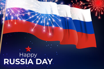 Happy russia day holiday background. Vector Illustration