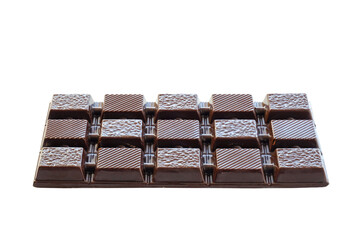 Milk chocolate isolated on white background. Side view