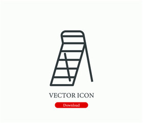 Ladder vector icon.  Editable stroke. Linear style sign for use on web design and mobile apps, logo. Symbol illustration. Pixel vector graphics - Vector