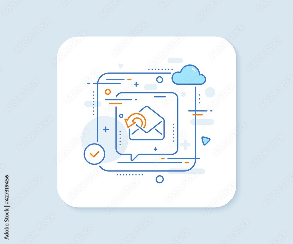 Poster send mail download line icon. abstract vector button. sent messages correspondence sign. e-mail symb