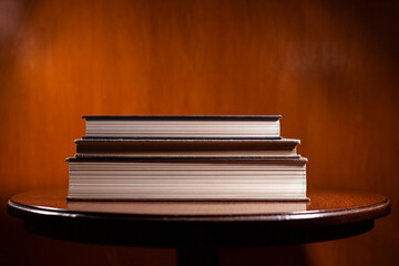 Books on the round table