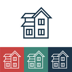 Linear vector icon with private house
