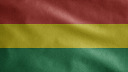 Bolivian flag waving in the wind. Close up of Bolivia banner blowing, soft silk.