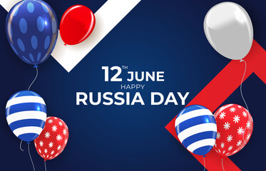 Happy Russia day holiday background. Vector Illustration
