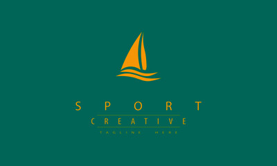 Sailing Creative Sports Logo yacht design boat template, athletics type lettering concept.