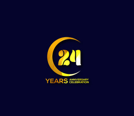 24 years anniversary celebration logotype with modern gold Mix color Circle logo Design Concept