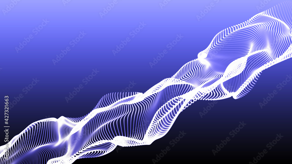 Poster optical fibers. big data background vizualisation. 3d rendering.