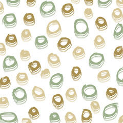 Abstract pattern with white, brown and green. Form a different colors ringles. Used for fabric, textile, for wallpaper, web, page. 