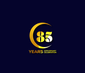 85 years anniversary celebration logotype with modern gold Mix color Circle logo Design Concept