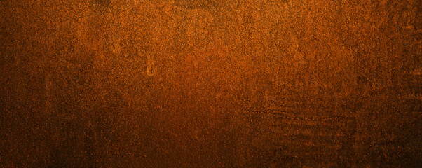 Panoramic grunge rusted metal texture, rust and oxidized metal background, banner. Old metal iron panel