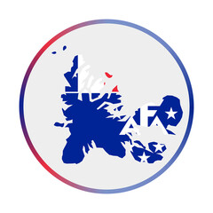 TAAF icon. Shape of the country with TAAF flag. Round sign with flag colors gradient ring. Beautiful vector illustration.