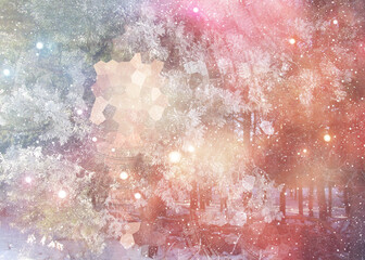 abstract watercolor background with effect, flowers, spring, spring flowers, snowdrops, primroses, in the forest, abstract, texture, grunge, art, watercolor, wallpaper, vintage, bright, illustration, 