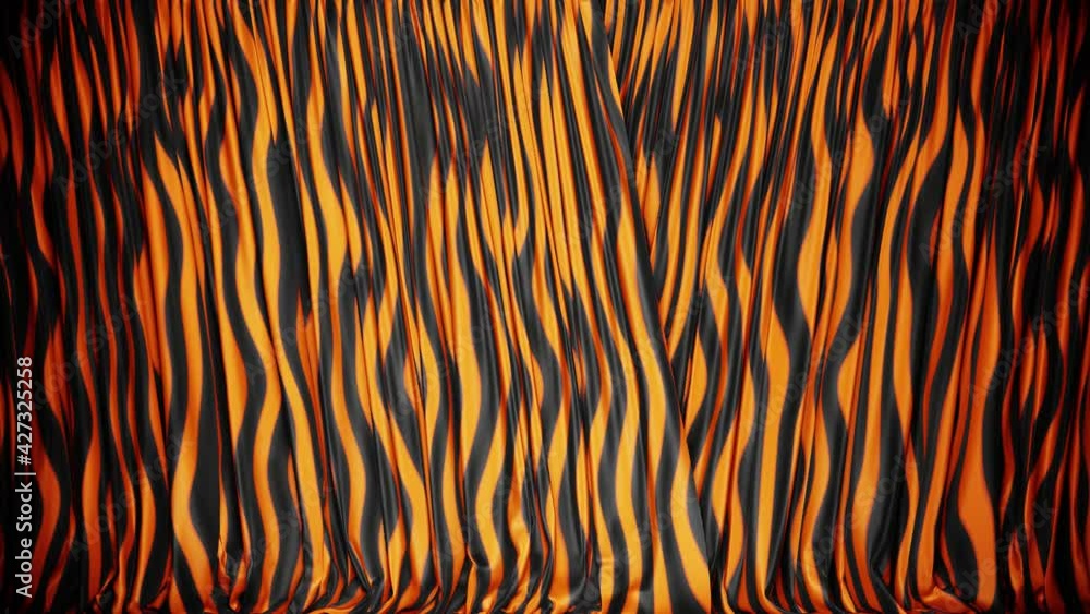 Aufkleber realistic 3d animation of the curved vertical stripes pattern curtain rendered in uhd with alpha mat