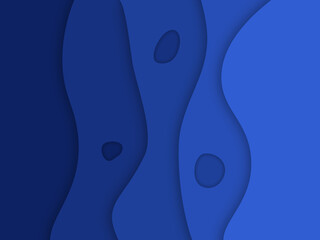  3d paper liquid background Blue color