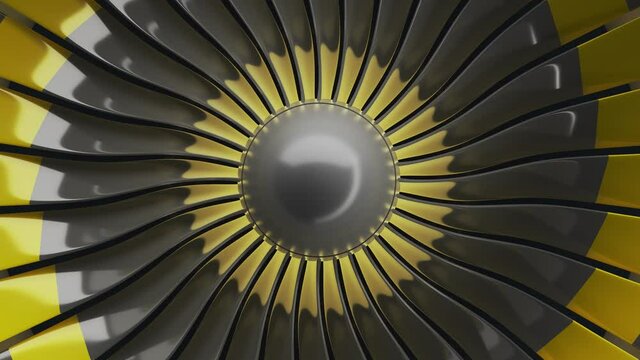 animation of the aircraft engine. 3d animation