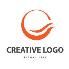 Abstract Initial Letter O and C Logo. Blue Purple Circle Shape with Negative Space C Letter inside. Usable for Business and Technology Logos. Flat Vector Logo Design Template Element