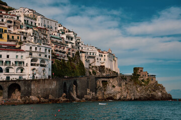 Beautiful View in Amalfi Coast, Italy, Positano in summer