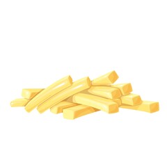Potato sticks vector illustration. Raw vegetable of potatoes isolated on white background.