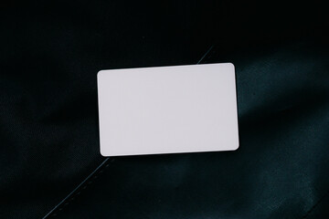 Real photo, business cards branding mockup template.Business cards on a colored background top view.