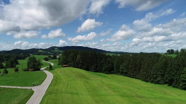 Bavarian landscape drone view