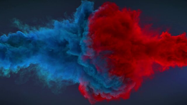Red against blue. illustration of struggle