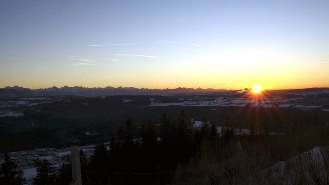 sunset time lapse, Hohenpeissenberg, Bavaria, germany