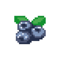 Fototapeta premium Pixel Blueberry illustration. Isolated pixel art Blueberry icon vector.