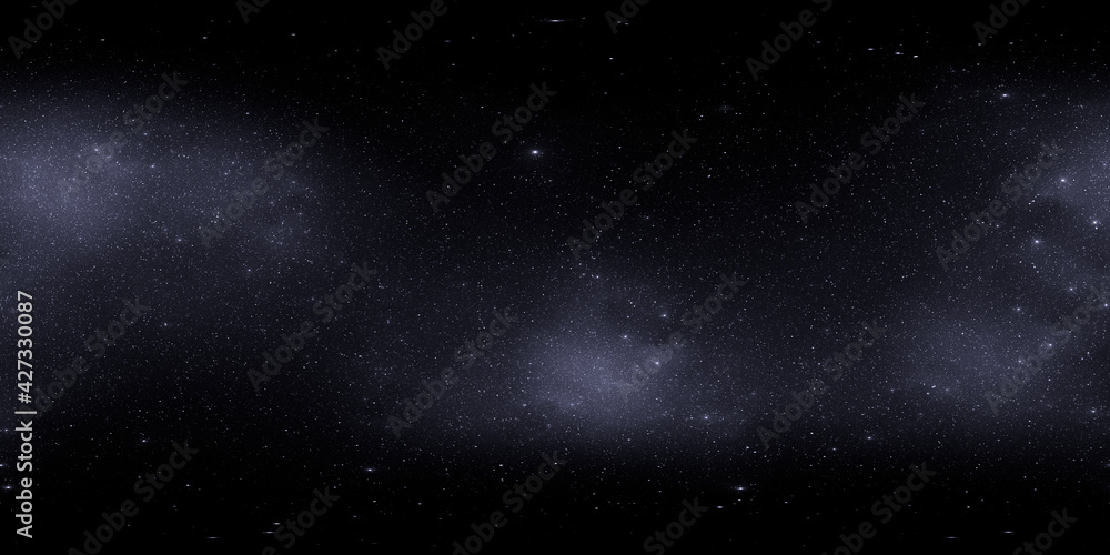 Sticker 360 degree equirectangular projection space background with nebula and stars, environment map. hdri 