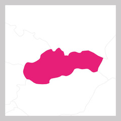 Fototapeta premium Map of Slovakia pink highlighted with neighbor countries